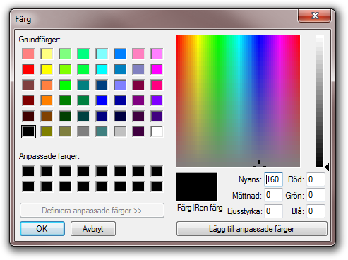 Color Dialog with default font - no issues