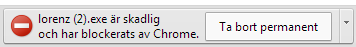 Google Chrome浏览器提示的屏幕截图