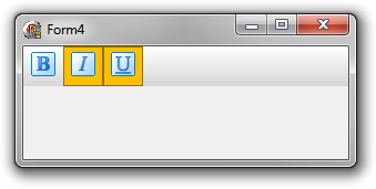 Sample toolbar with dsGradient as DrawingStyle